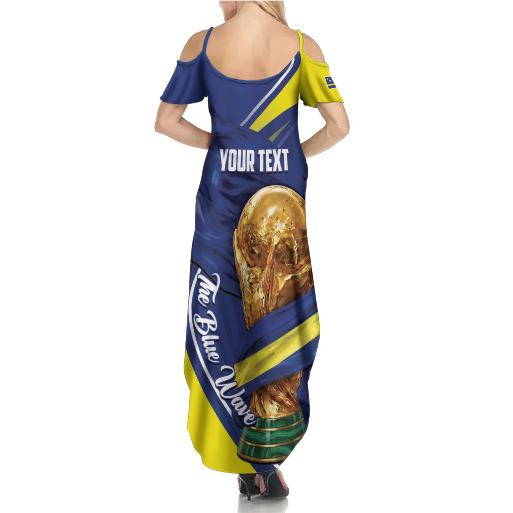Personalized Curacao Football 2026 Summer Maxi Dress Rise of Caribbean Pride