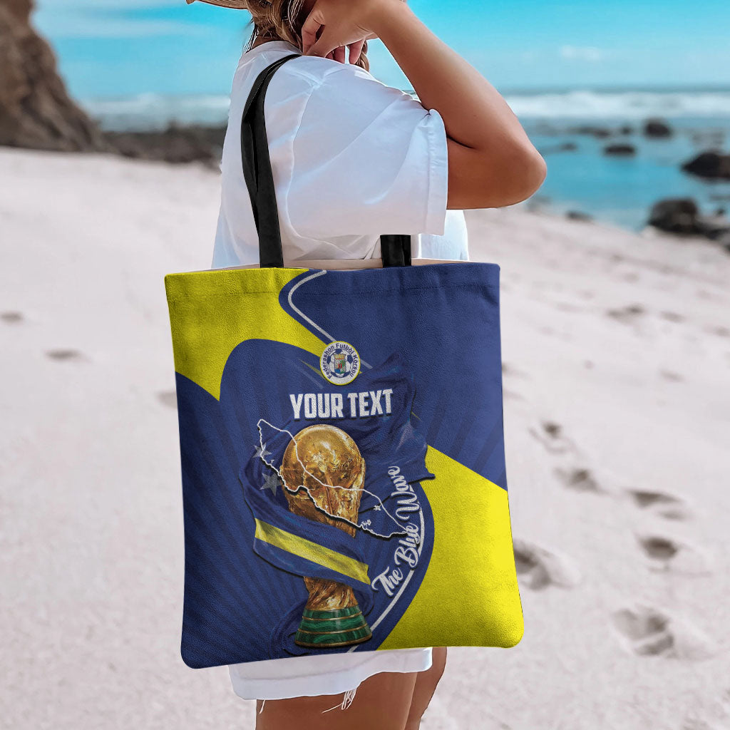 Personalized Curacao Football 2026 Tote Bag Rise of Caribbean Pride