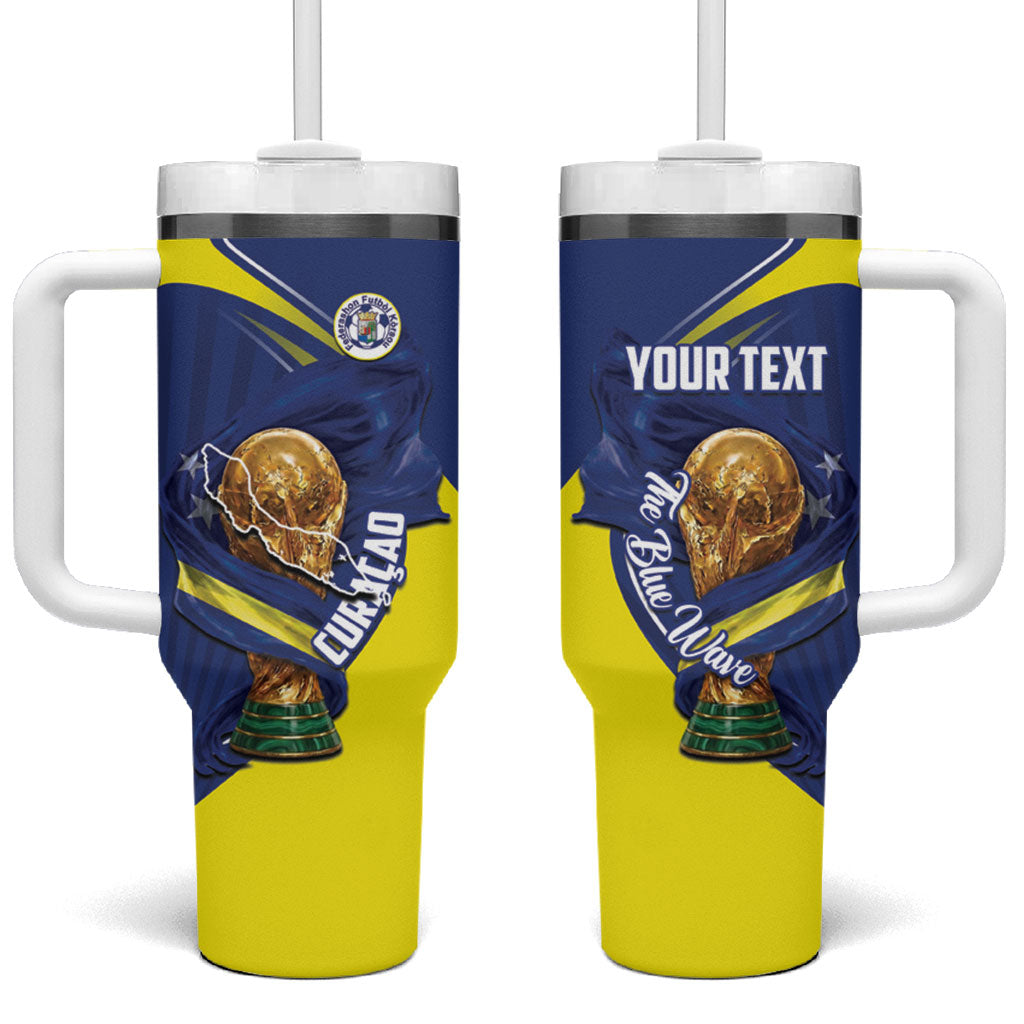 Personalized Curacao Football 2026 Tumbler With Handle Rise of Caribbean Pride