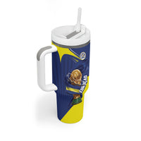 Personalized Curacao Football 2026 Tumbler With Handle Rise of Caribbean Pride