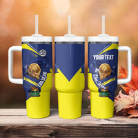 Personalized Curacao Football 2026 Tumbler With Handle Rise of Caribbean Pride