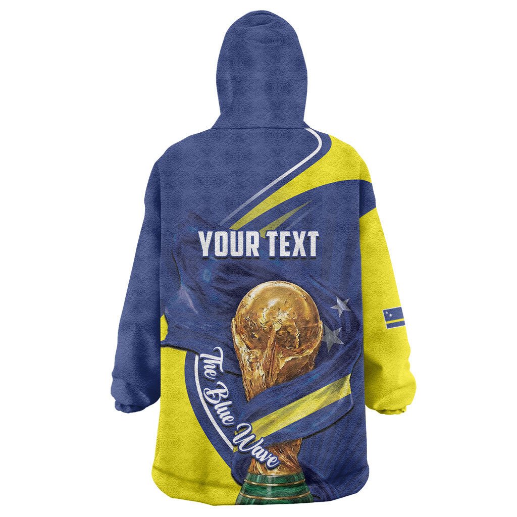 Personalized Curacao Football 2026 Wearable Blanket Hoodie Rise of Caribbean Pride