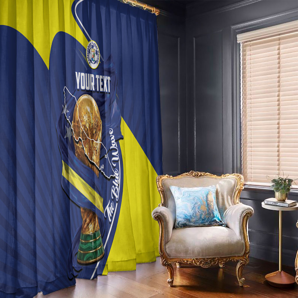 Personalized Curacao Football 2026 Window Curtain Rise of Caribbean Pride