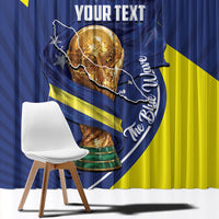 Personalized Curacao Football 2026 Window Curtain Rise of Caribbean Pride