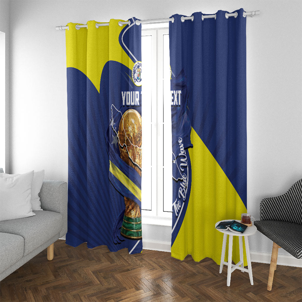 Personalized Curacao Football 2026 Window Curtain Rise of Caribbean Pride