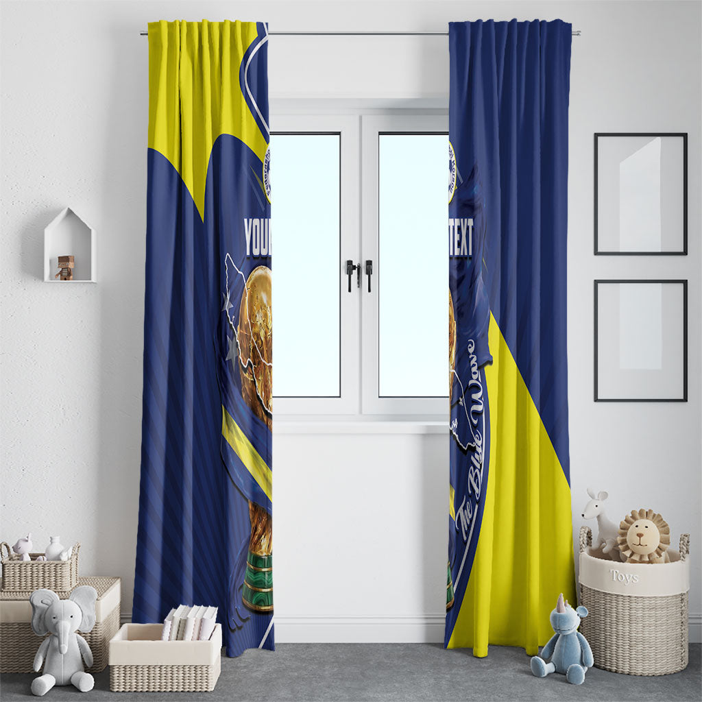 Personalized Curacao Football 2026 Window Curtain Rise of Caribbean Pride