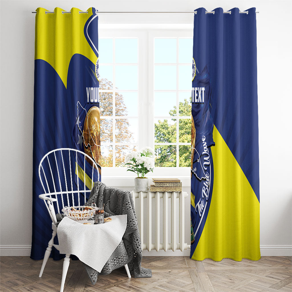 Personalized Curacao Football 2026 Window Curtain Rise of Caribbean Pride