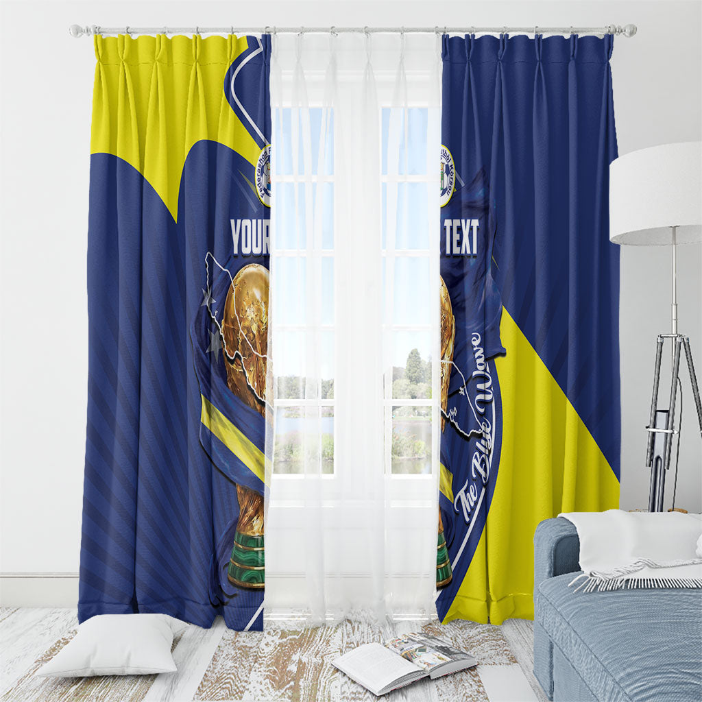 Personalized Curacao Football 2026 Window Curtain Rise of Caribbean Pride