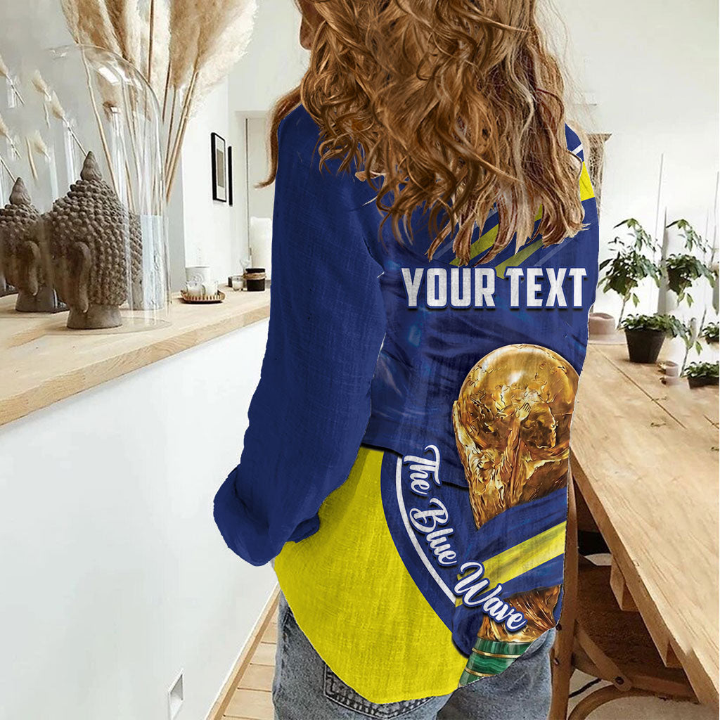 Personalized Curacao Football 2026 Women Casual Shirt Rise of Caribbean Pride
