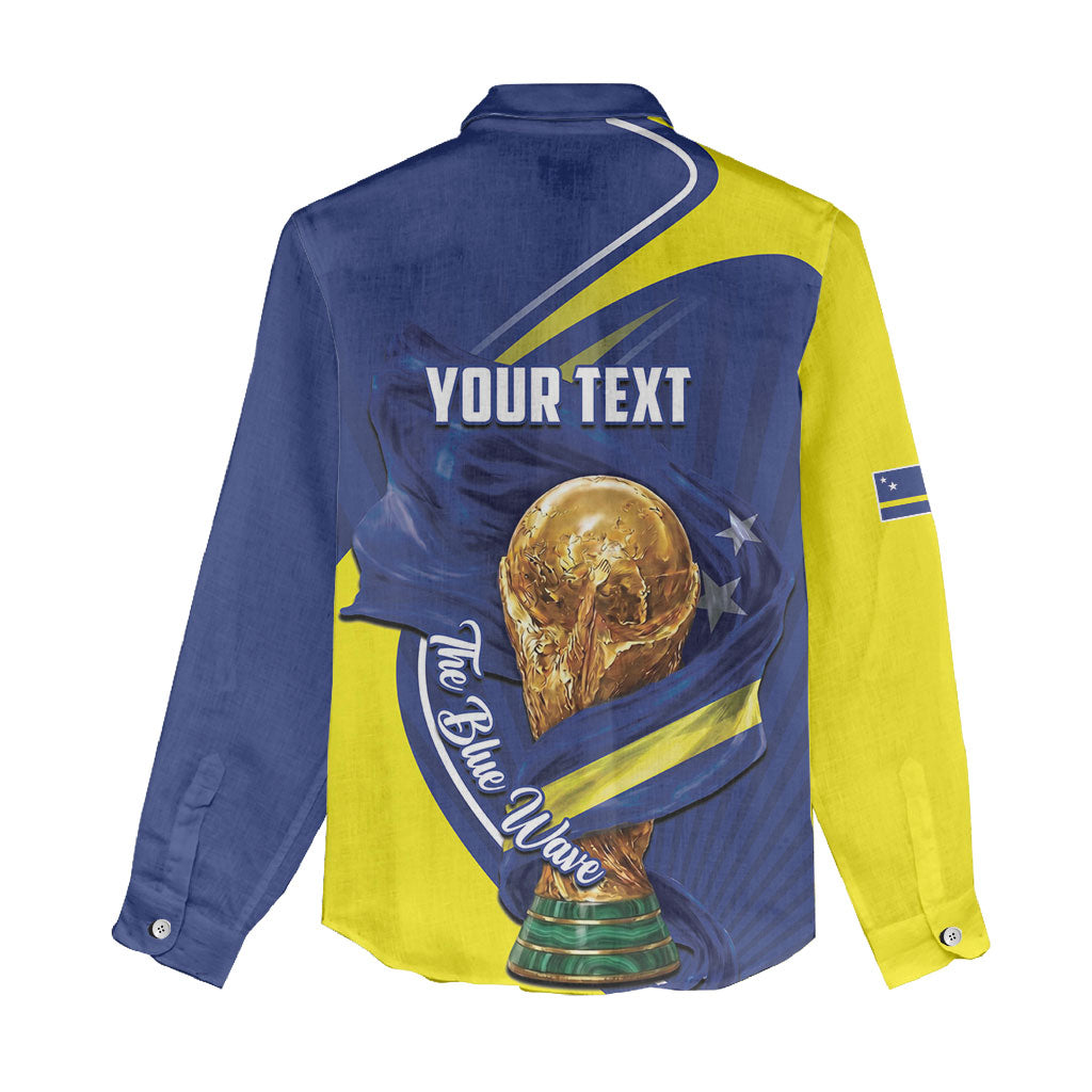 Personalized Curacao Football 2026 Women Casual Shirt Rise of Caribbean Pride