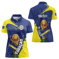 Personalized Curacao Football 2026 Women Polo Shirt Rise of Caribbean Pride