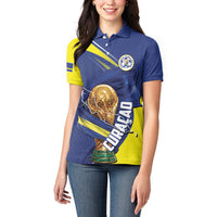 Personalized Curacao Football 2026 Women Polo Shirt Rise of Caribbean Pride
