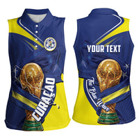 Personalized Curacao Football 2026 Women Sleeveless Polo Shirt Rise of Caribbean Pride