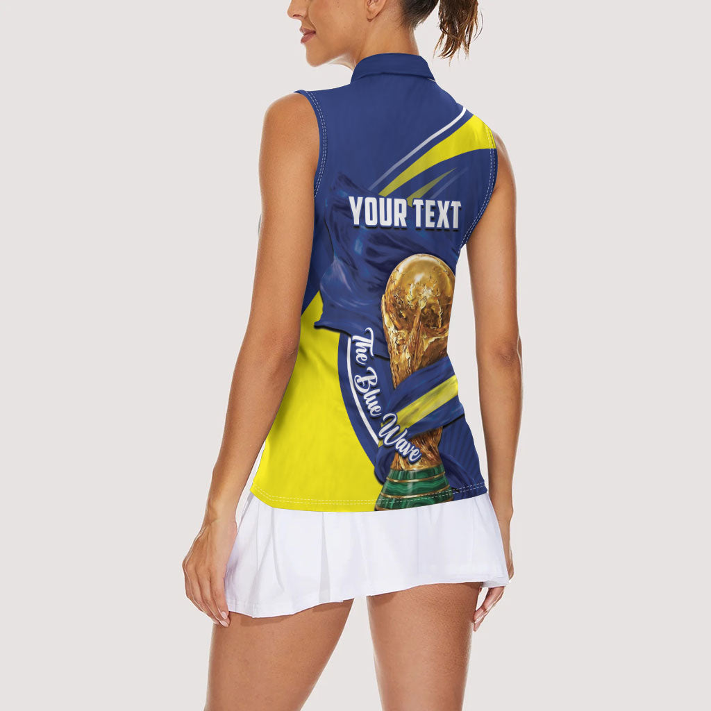 Personalized Curacao Football 2026 Women Sleeveless Polo Shirt Rise of Caribbean Pride