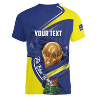 Personalized Curacao Football 2026 Women V-Neck T-Shirt Rise of Caribbean Pride