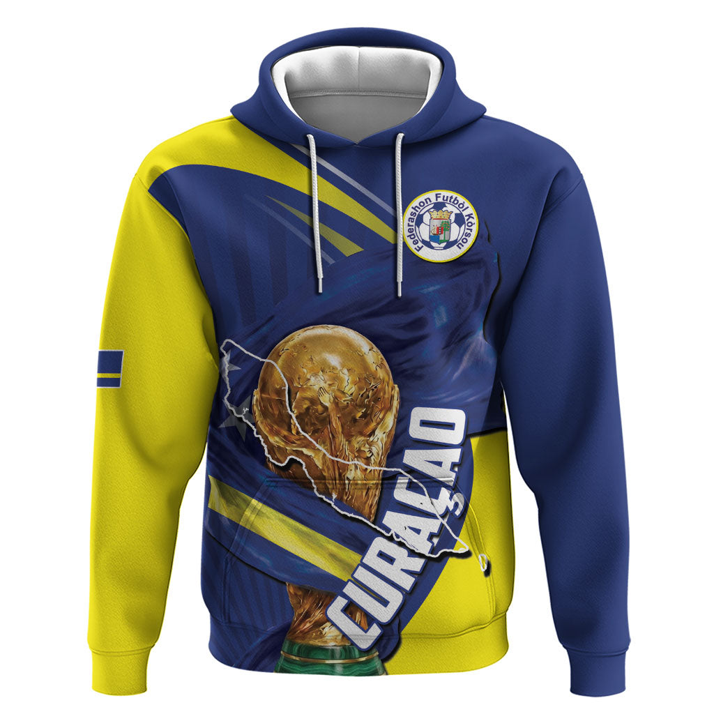 Personalized Curacao Football 2026 Zip Hoodie Rise of Caribbean Pride