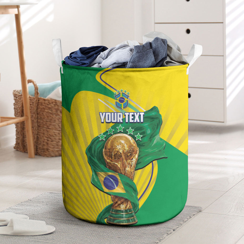 Personalized Brazil Football 2026 Laundry Basket Born for Glory Let Champions Rise