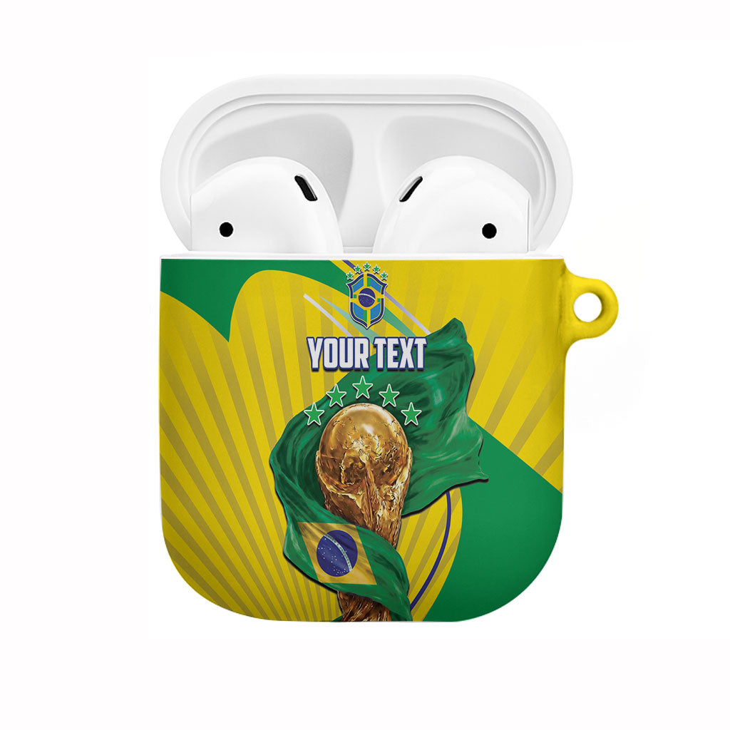 Personalized Brazil Football 2026 AirPods Case Born for Glory Let Champions Rise