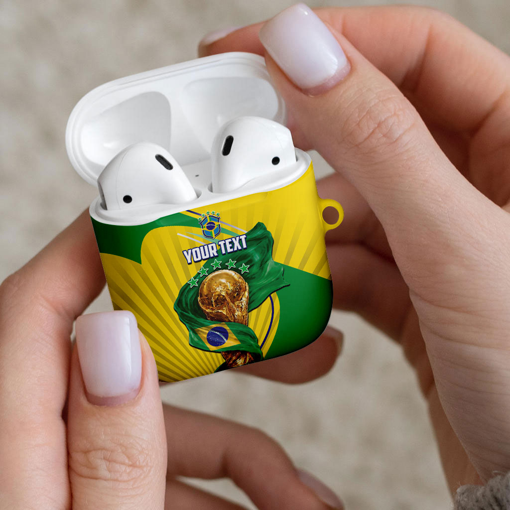 Personalized Brazil Football 2026 AirPods Case Born for Glory Let Champions Rise