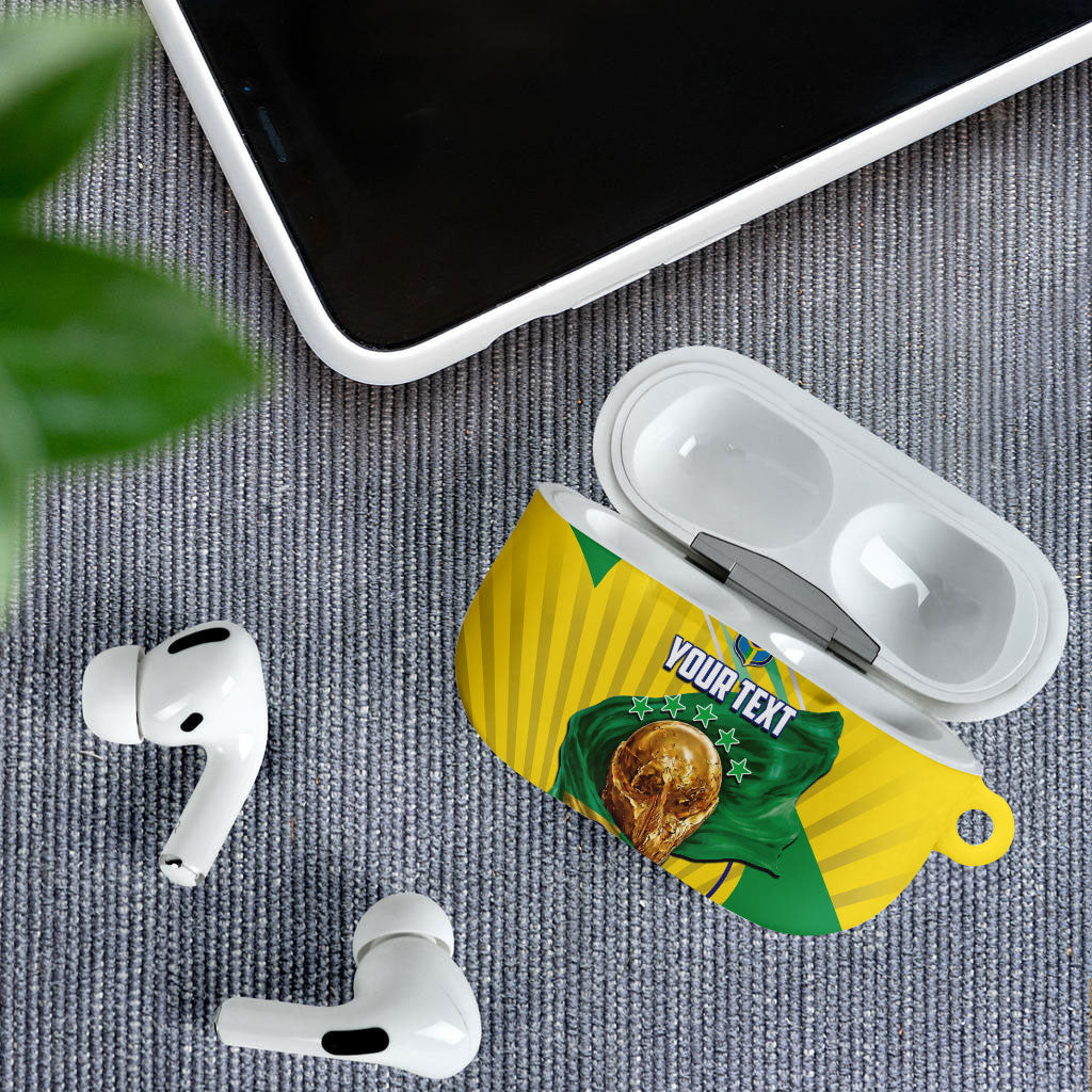Personalized Brazil Football 2026 AirPods Case Born for Glory Let Champions Rise