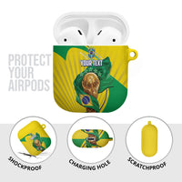 Personalized Brazil Football 2026 AirPods Case Born for Glory Let Champions Rise