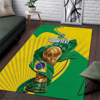 Personalized Brazil Football 2026 Area Rug Born for Glory Let Champions Rise