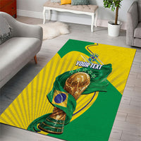 Personalized Brazil Football 2026 Area Rug Born for Glory Let Champions Rise