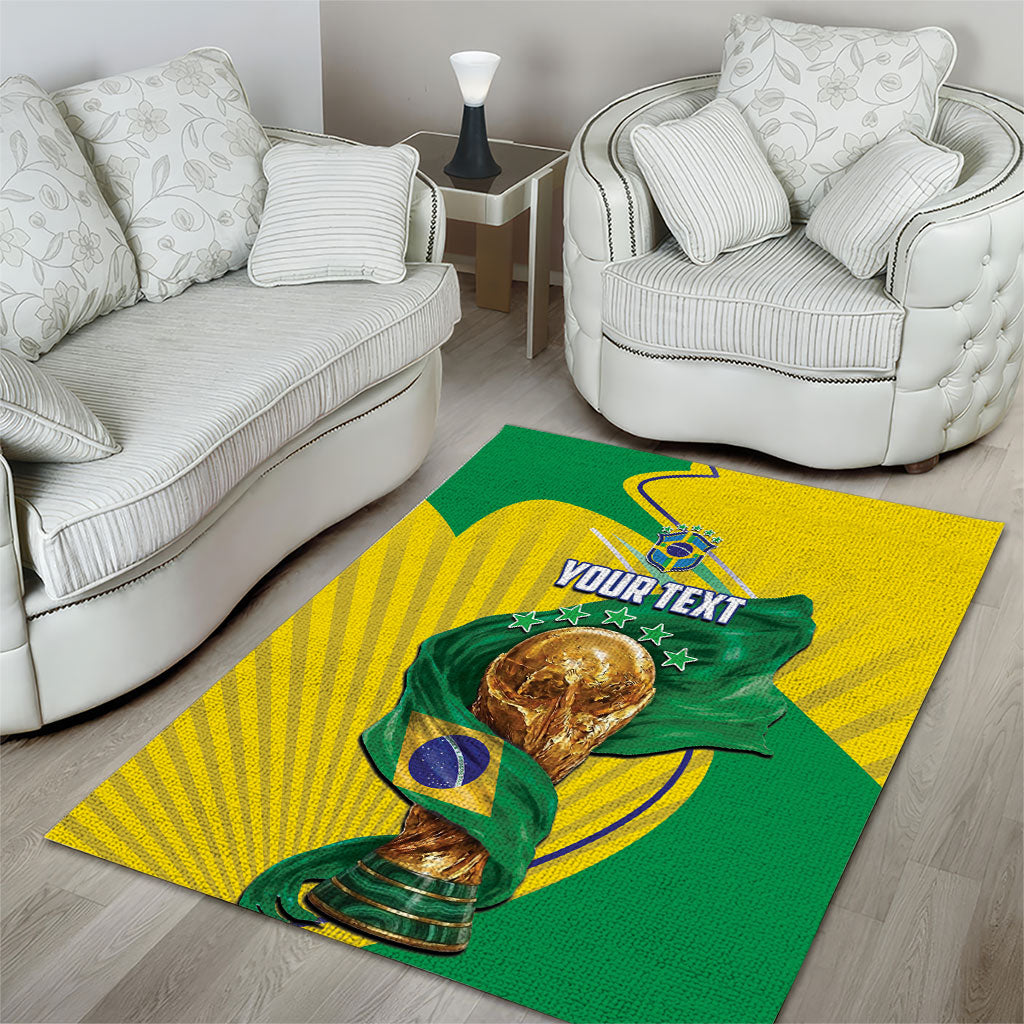 Personalized Brazil Football 2026 Area Rug Born for Glory Let Champions Rise