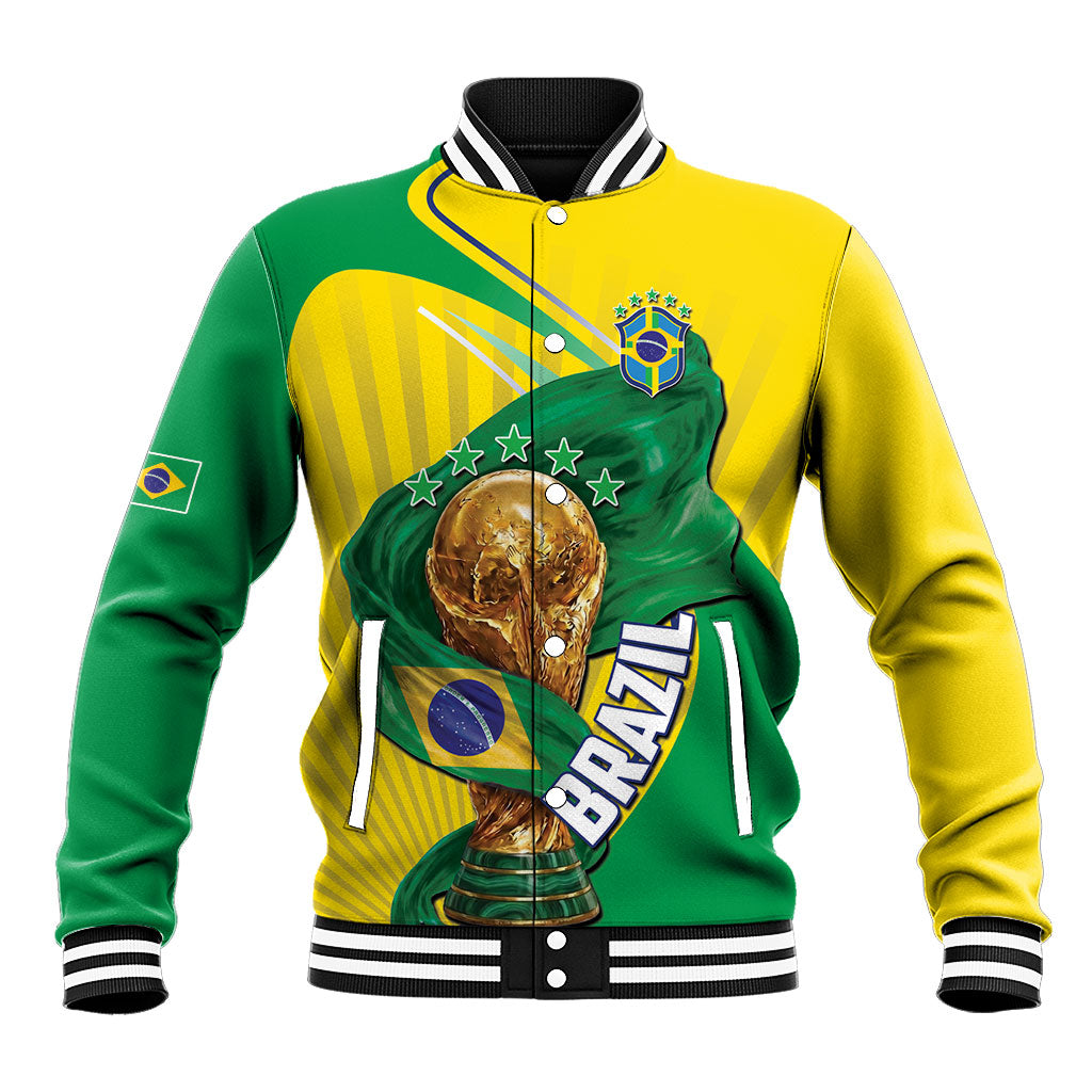Personalized Brazil Football 2026 Baseball Jacket Born for Glory Let Champions Rise