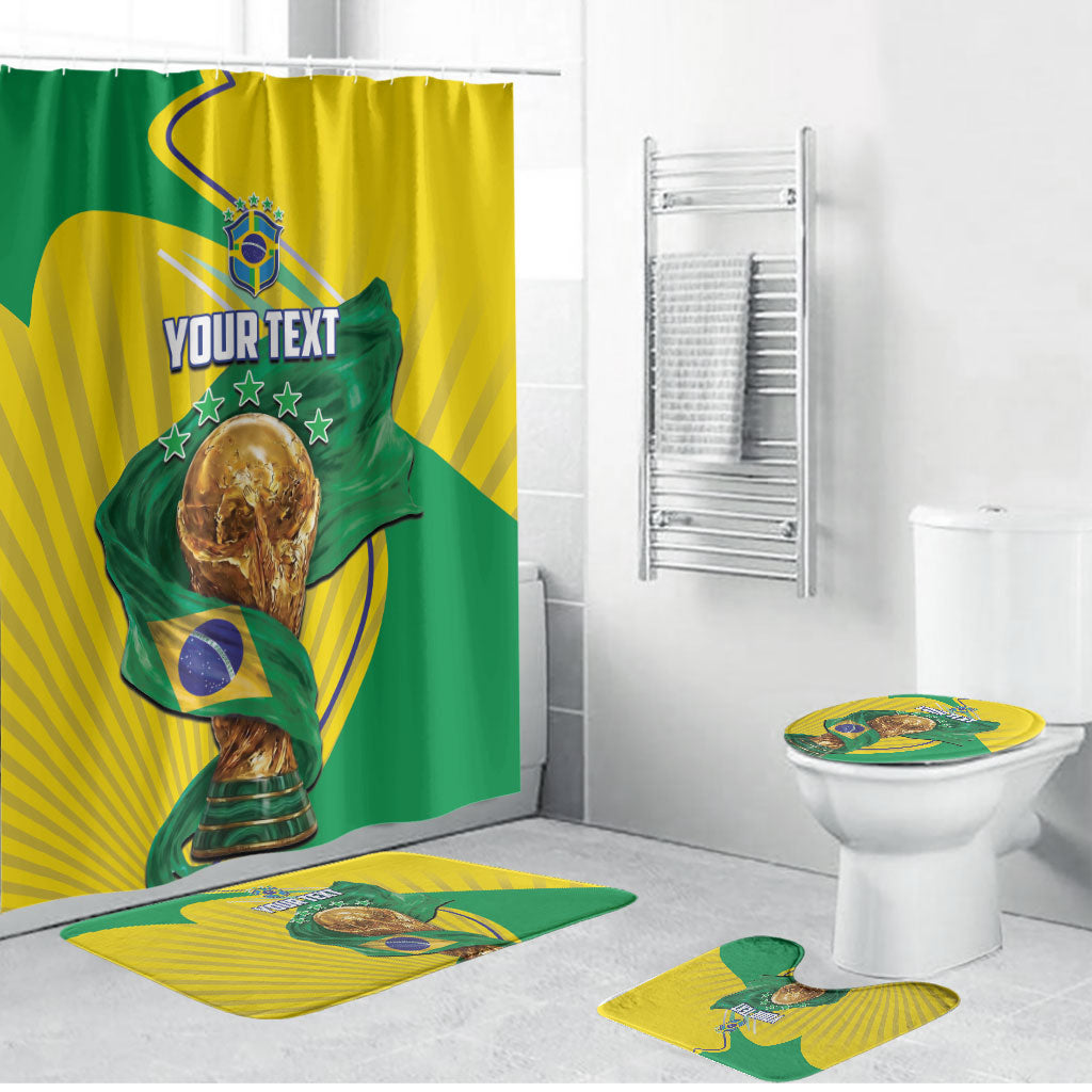 Personalized Brazil Football 2026 Bathroom Set Born for Glory Let Champions Rise