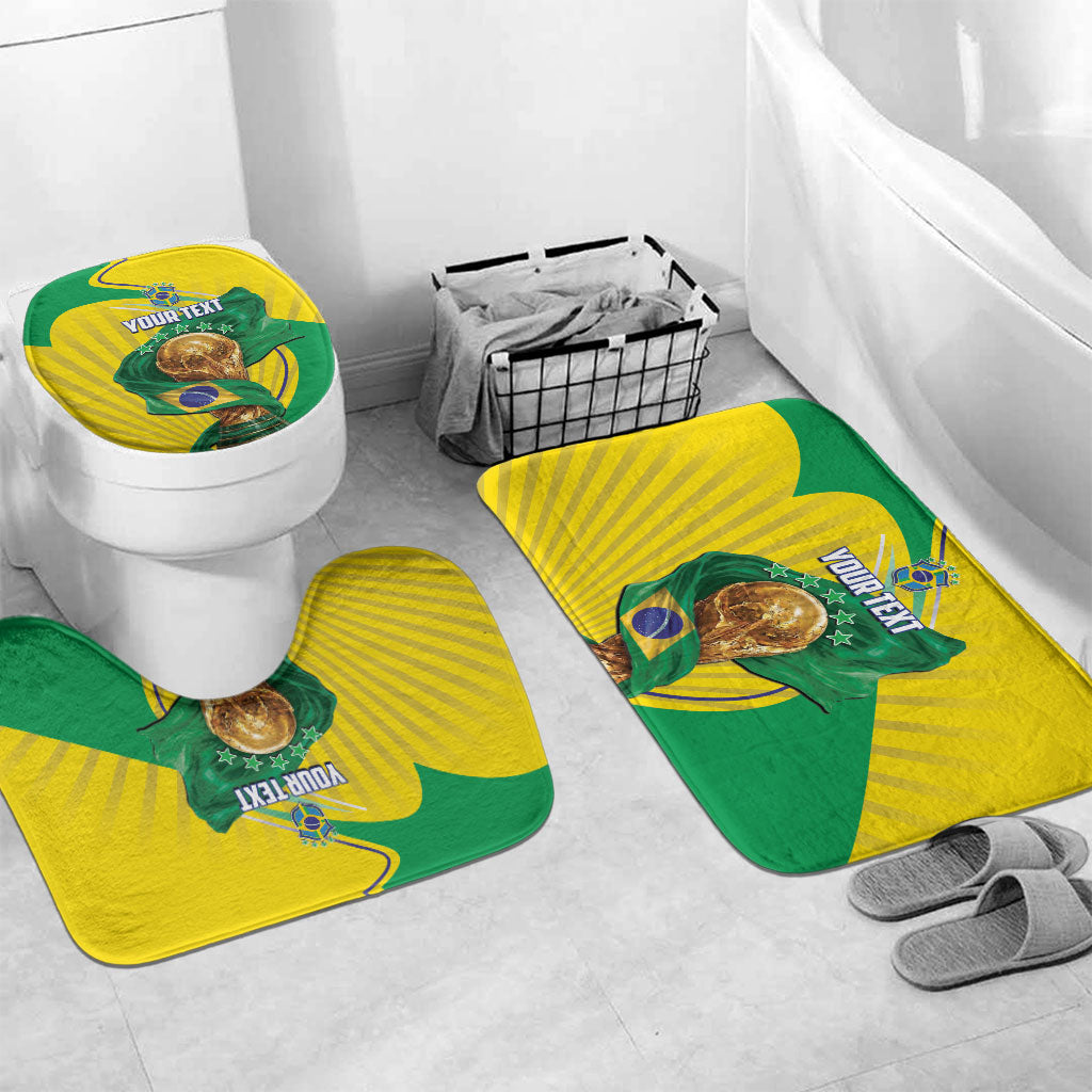 Personalized Brazil Football 2026 Bathroom Set Born for Glory Let Champions Rise
