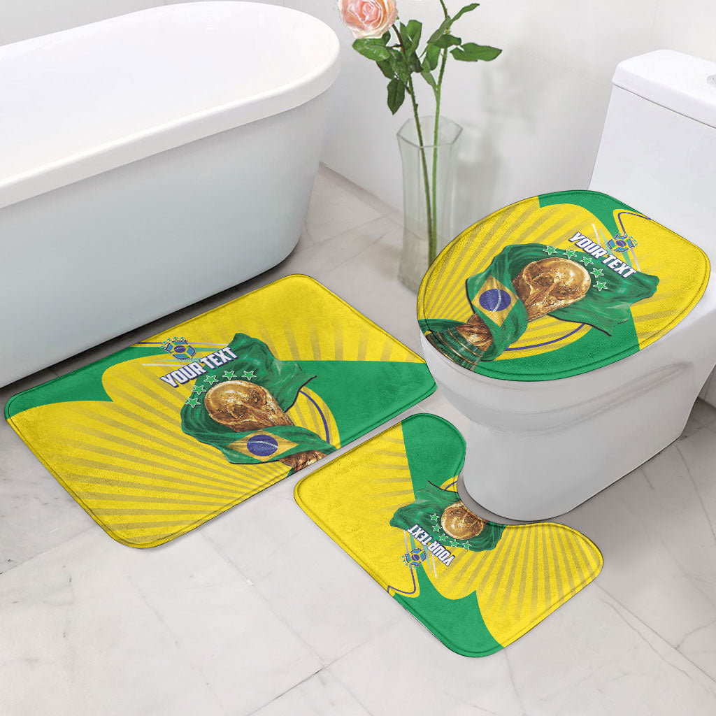 Personalized Brazil Football 2026 Bathroom Set Born for Glory Let Champions Rise