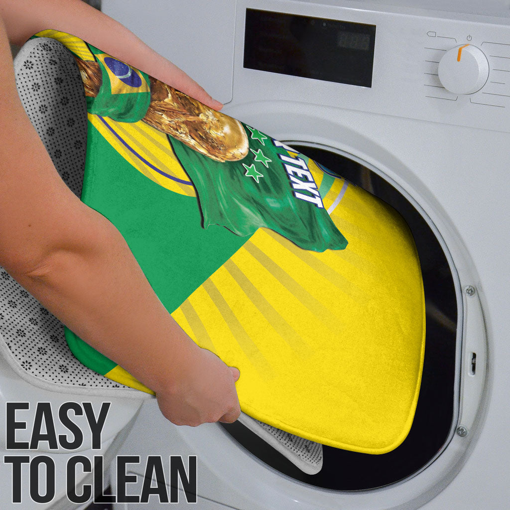 Personalized Brazil Football 2026 Bathroom Set Born for Glory Let Champions Rise