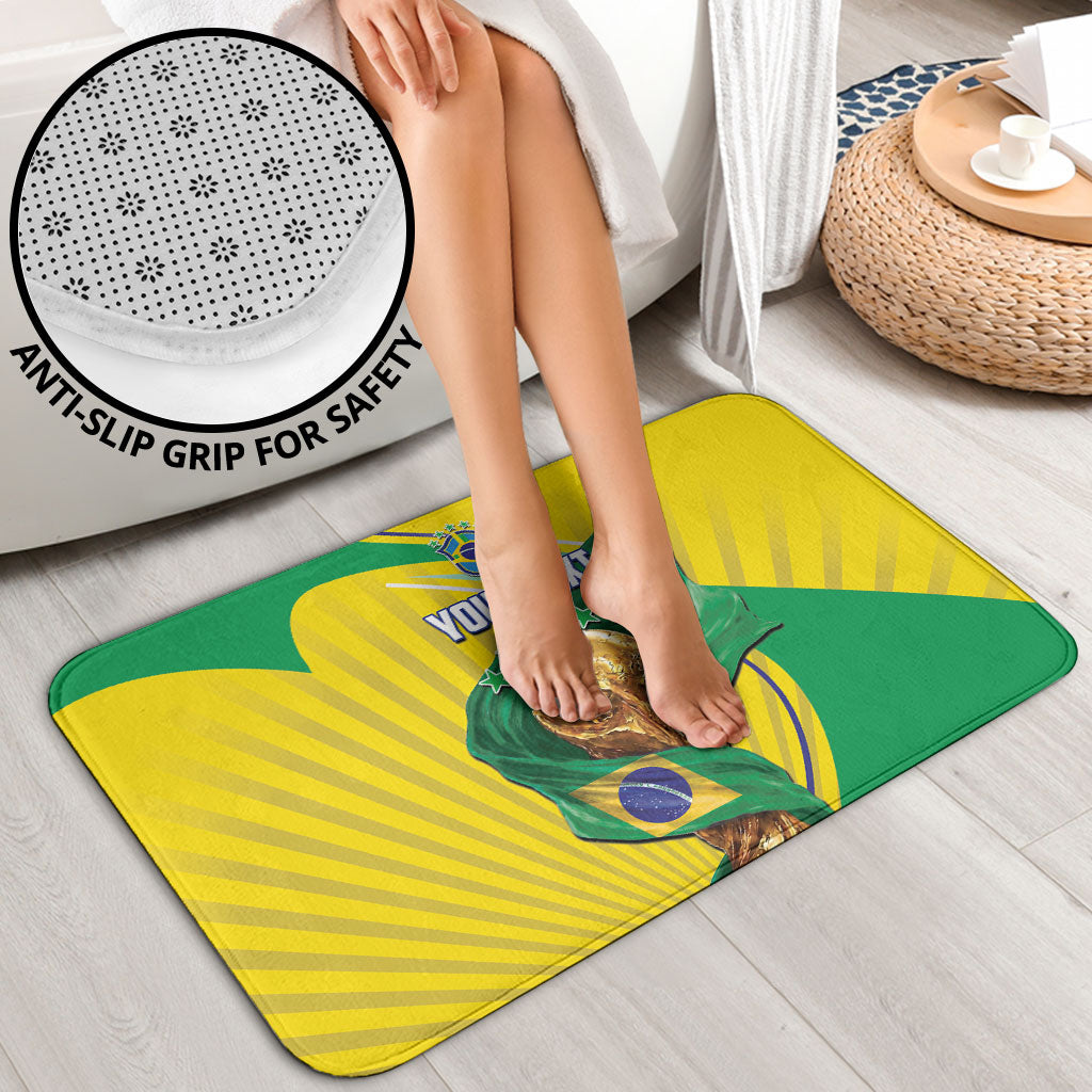 Personalized Brazil Football 2026 Bathroom Set Born for Glory Let Champions Rise