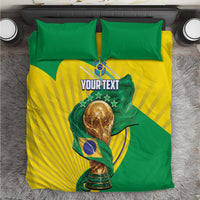 Personalized Brazil Football 2026 Bedding Set Born for Glory Let Champions Rise