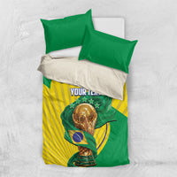 Personalized Brazil Football 2026 Bedding Set Born for Glory Let Champions Rise