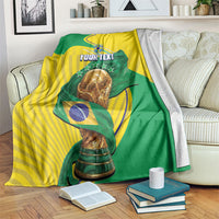 Personalized Brazil Football 2026 Blanket Born for Glory Let Champions Rise