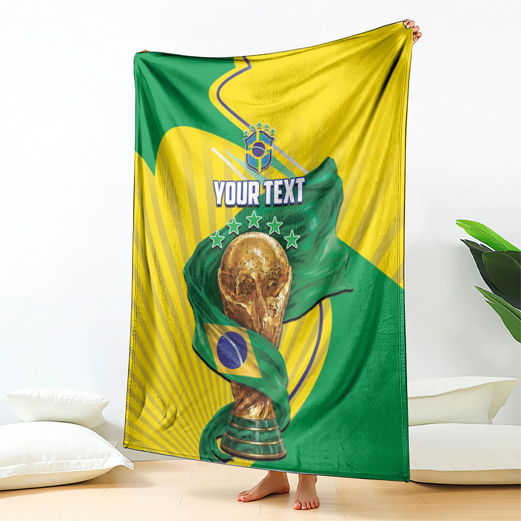 Personalized Brazil Football 2026 Blanket Born for Glory Let Champions Rise
