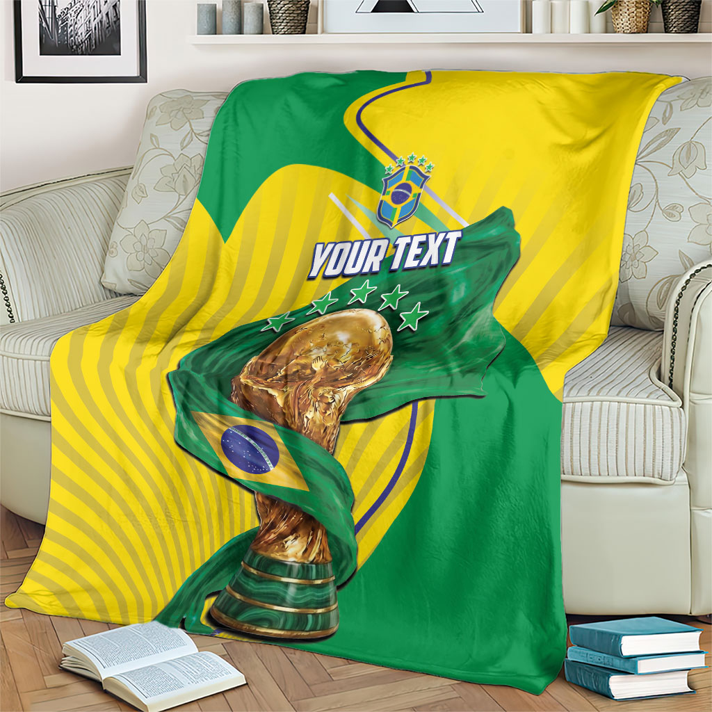 Personalized Brazil Football 2026 Blanket Born for Glory Let Champions Rise