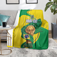 Personalized Brazil Football 2026 Blanket Born for Glory Let Champions Rise