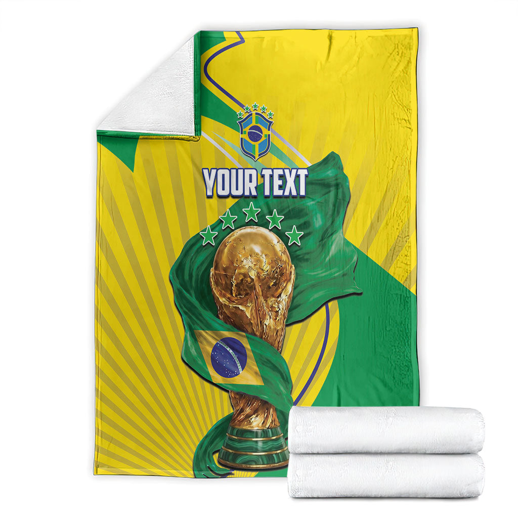Personalized Brazil Football 2026 Blanket Born for Glory Let Champions Rise