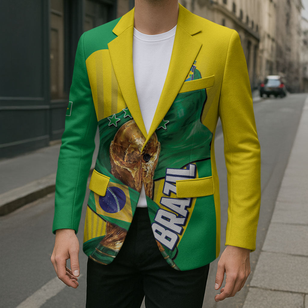 Personalized Brazil Football 2026 Blazer Born for Glory Let Champions Rise