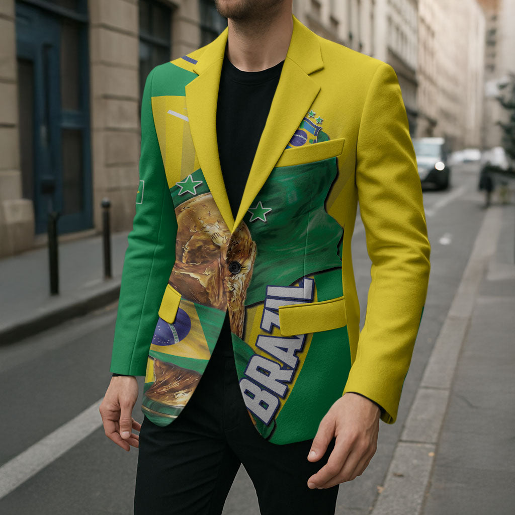Personalized Brazil Football 2026 Blazer Born for Glory Let Champions Rise