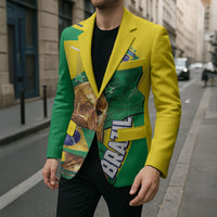 Personalized Brazil Football 2026 Blazer Born for Glory Let Champions Rise