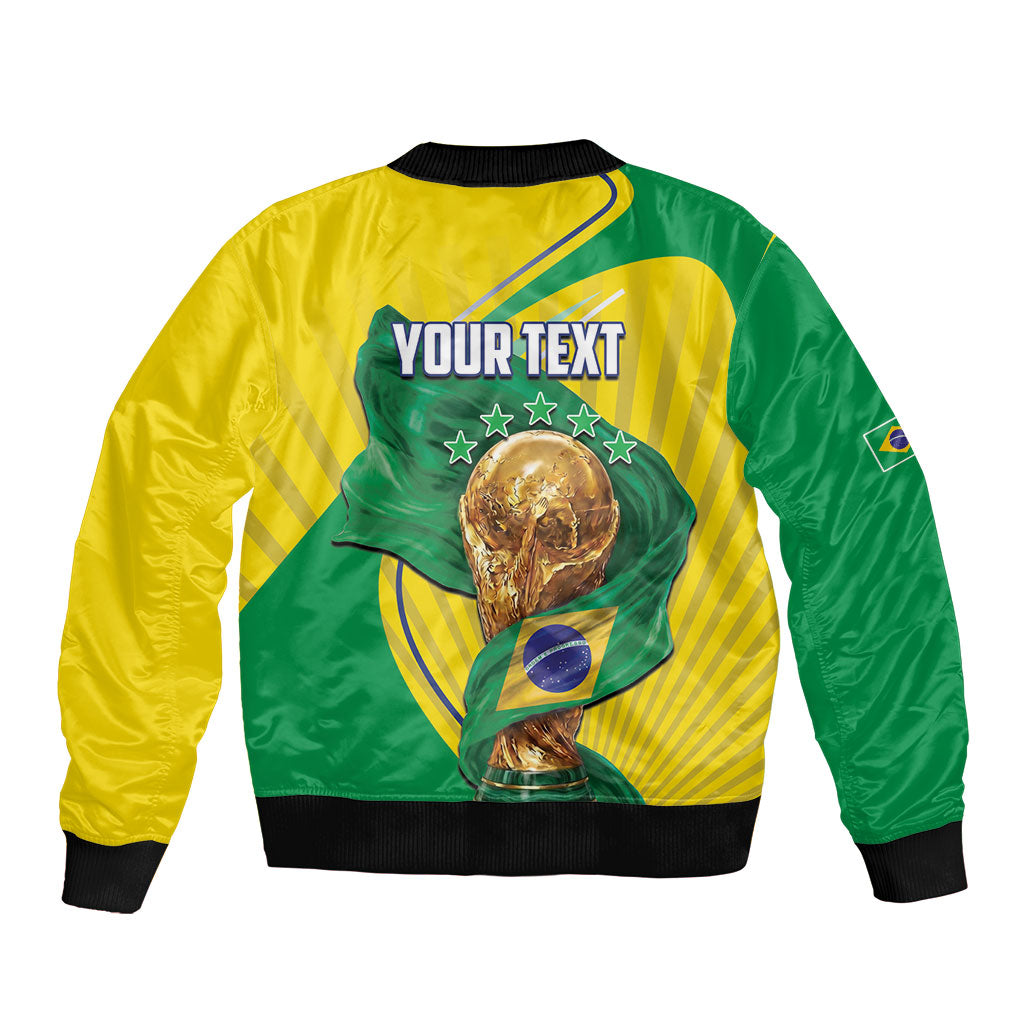 Personalized Brazil Football 2026 Bomber Jacket Born for Glory Let Champions Rise