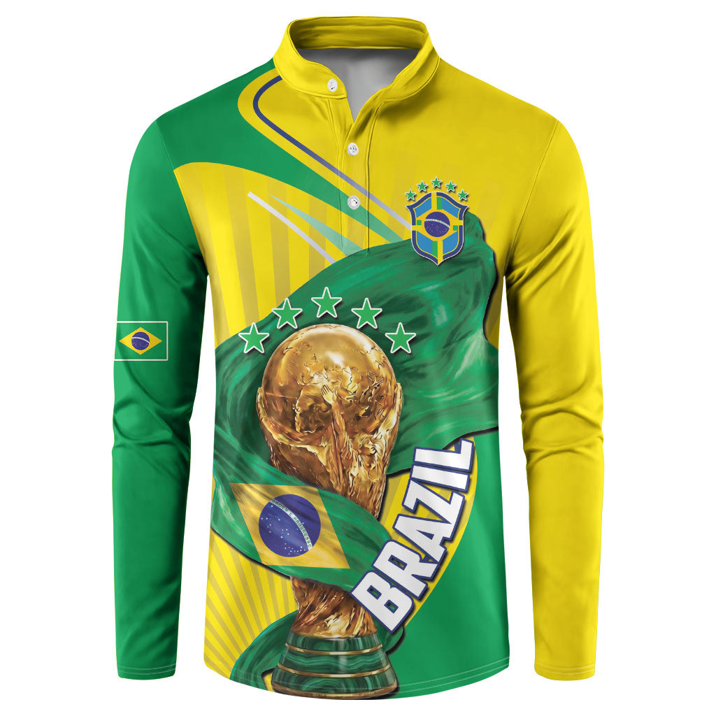 Personalized Brazil Football 2026 Button Sweatshirt Born for Glory Let Champions Rise