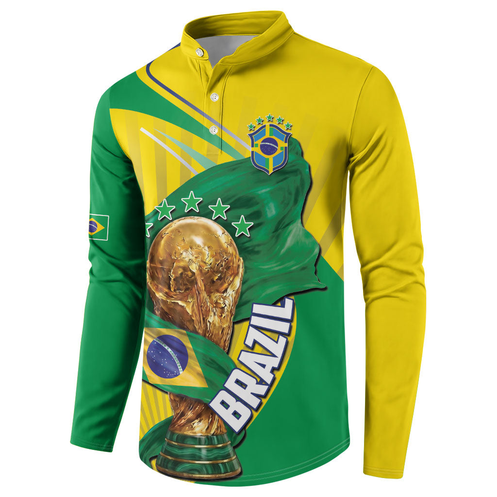 Personalized Brazil Football 2026 Button Sweatshirt Born for Glory Let Champions Rise