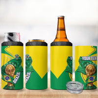 Personalized Brazil Football 2026 4 in 1 Can Cooler Tumbler Born for Glory Let Champions Rise