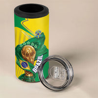 Personalized Brazil Football 2026 4 in 1 Can Cooler Tumbler Born for Glory Let Champions Rise