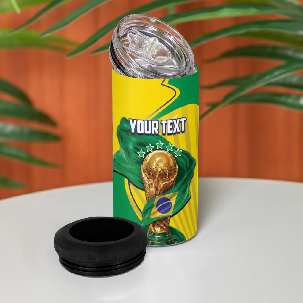 Personalized Brazil Football 2026 4 in 1 Can Cooler Tumbler Born for Glory Let Champions Rise